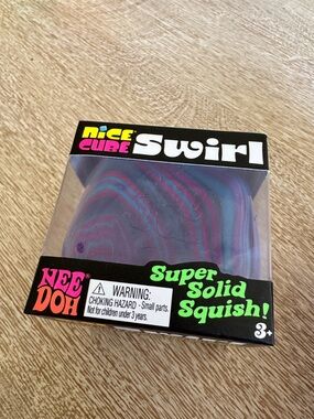 NeeDoh Nice Cube Swirl Super Solid Squish - Blue, Green, Pink and Purple